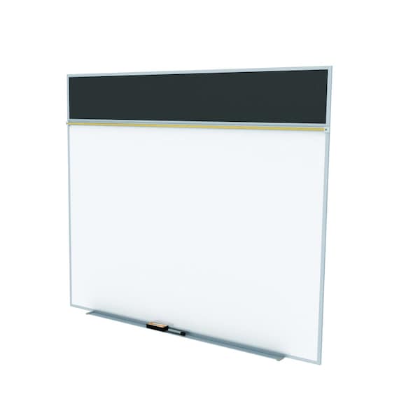 Combo Whiteboard/Bulletin, Mag Por/Rcycld, Styl A, 5 ft H x 12 ft W, Black